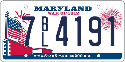 MD license plate 7BL4191