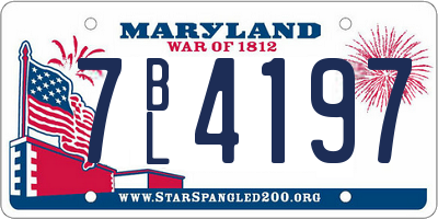 MD license plate 7BL4197