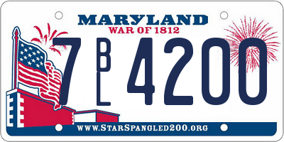 MD license plate 7BL4200