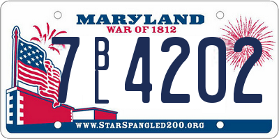 MD license plate 7BL4202