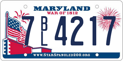 MD license plate 7BL4217