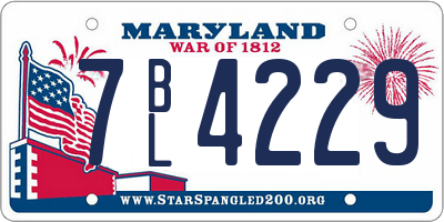 MD license plate 7BL4229