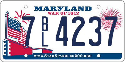 MD license plate 7BL4237
