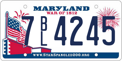MD license plate 7BL4245