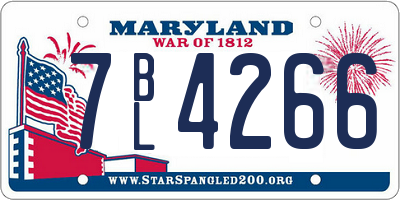 MD license plate 7BL4266