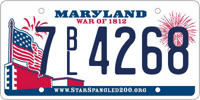 MD license plate 7BL4268