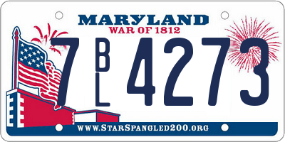 MD license plate 7BL4273