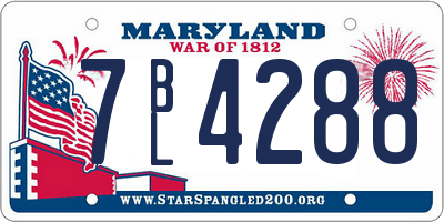 MD license plate 7BL4288