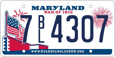 MD license plate 7BL4307