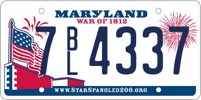 MD license plate 7BL4337