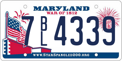 MD license plate 7BL4339