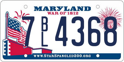 MD license plate 7BL4368