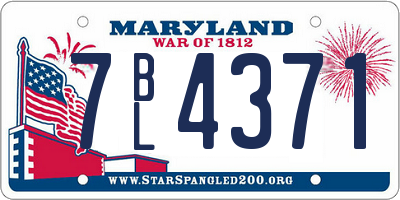 MD license plate 7BL4371