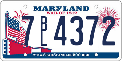 MD license plate 7BL4372