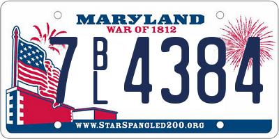 MD license plate 7BL4384