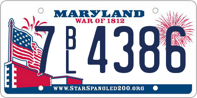MD license plate 7BL4386