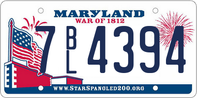 MD license plate 7BL4394