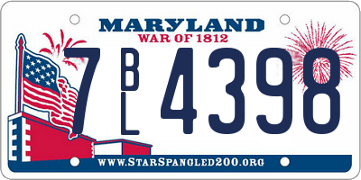 MD license plate 7BL4398