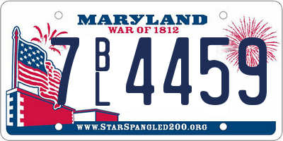 MD license plate 7BL4459