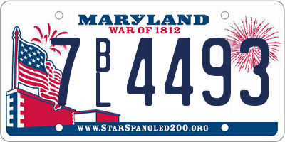 MD license plate 7BL4493