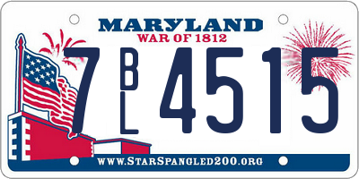 MD license plate 7BL4515