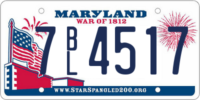 MD license plate 7BL4517