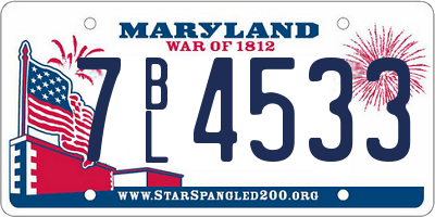 MD license plate 7BL4533