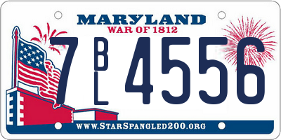 MD license plate 7BL4556