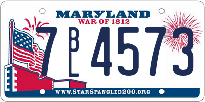 MD license plate 7BL4573