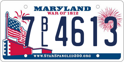 MD license plate 7BL4613