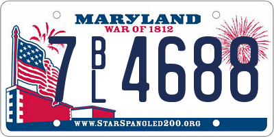 MD license plate 7BL4688