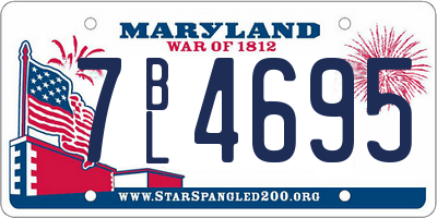 MD license plate 7BL4695