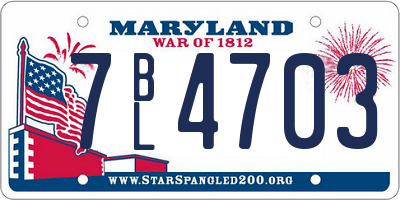 MD license plate 7BL4703