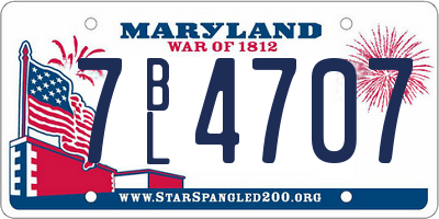 MD license plate 7BL4707