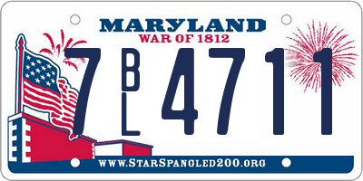 MD license plate 7BL4711