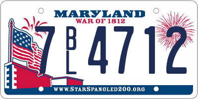 MD license plate 7BL4712