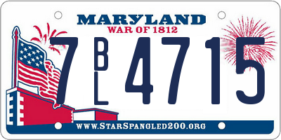 MD license plate 7BL4715