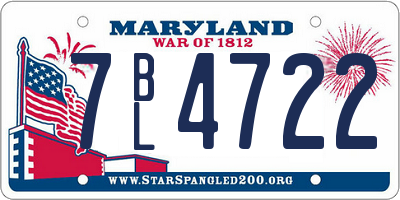 MD license plate 7BL4722
