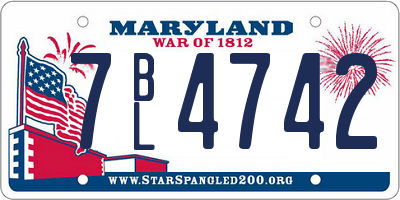 MD license plate 7BL4742