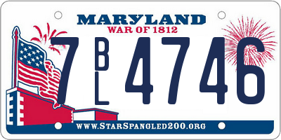MD license plate 7BL4746