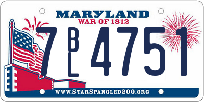 MD license plate 7BL4751