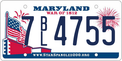 MD license plate 7BL4755