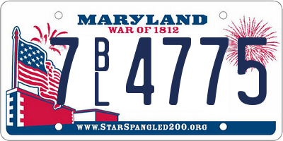 MD license plate 7BL4775