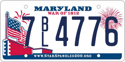 MD license plate 7BL4776