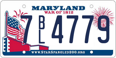 MD license plate 7BL4779