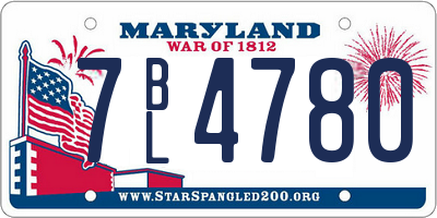 MD license plate 7BL4780