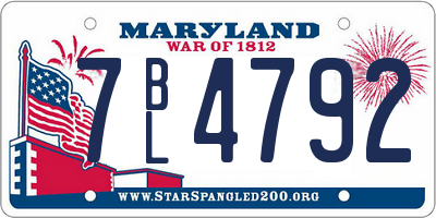 MD license plate 7BL4792