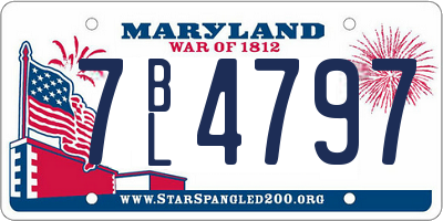MD license plate 7BL4797