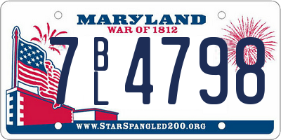 MD license plate 7BL4798