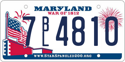 MD license plate 7BL4810